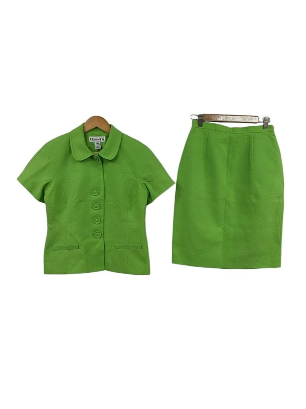 Dior Skirt Suit Yellow Green